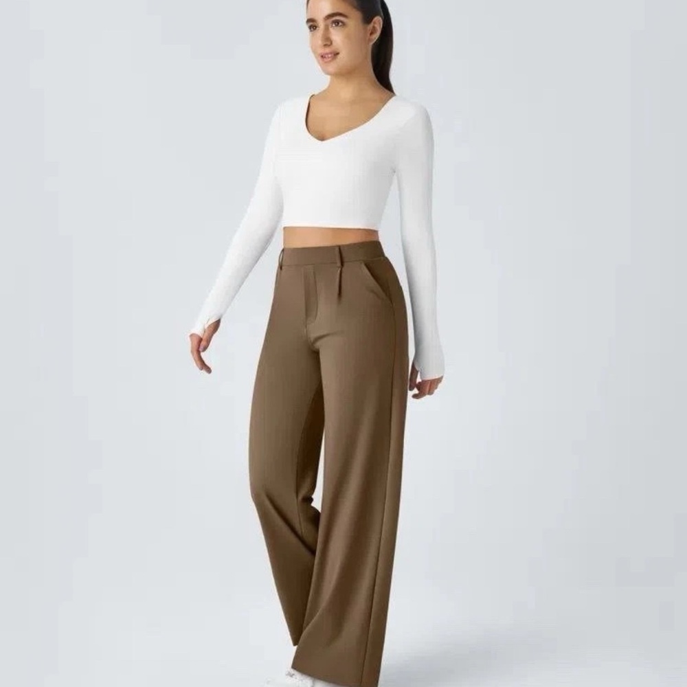 NWT Halara High Waisted Pocket Work Flare Pants Size L